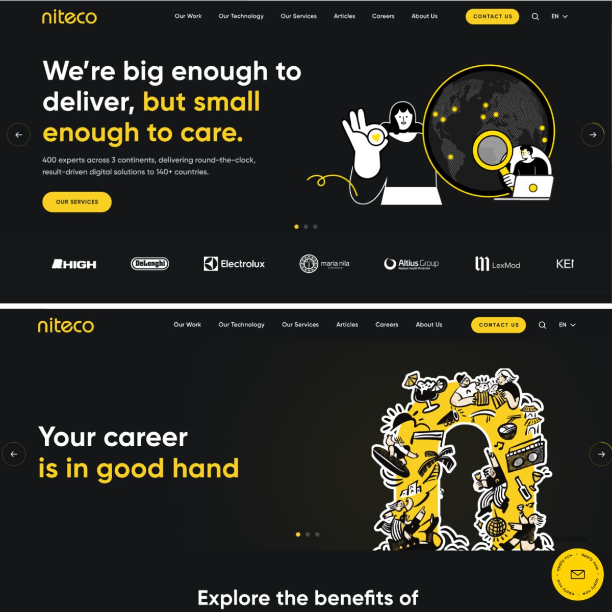 Niteco dynamic landing page