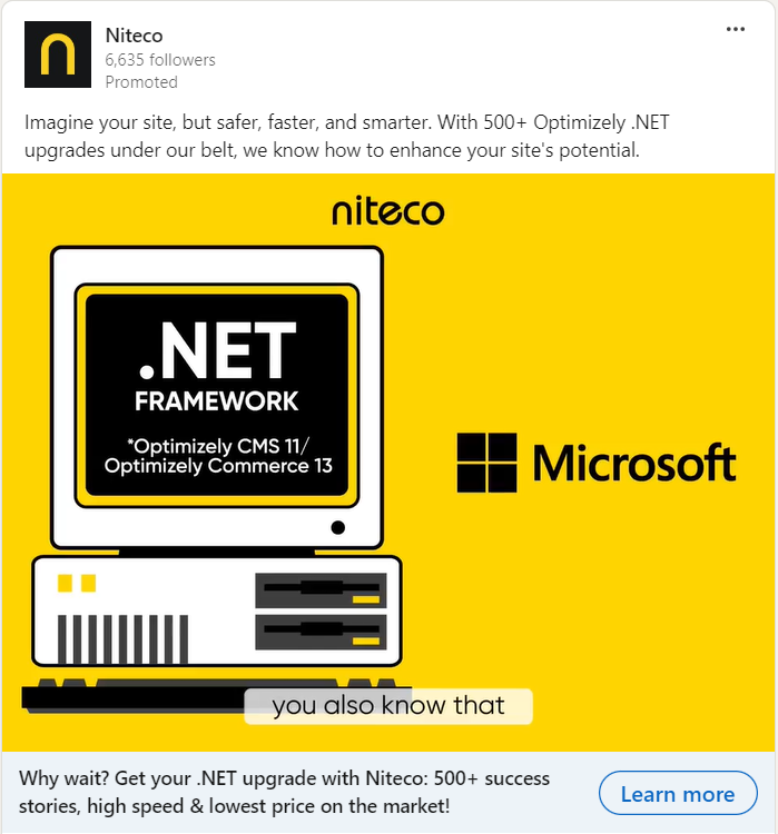 A screenshot of Niteco’s social media personalization.