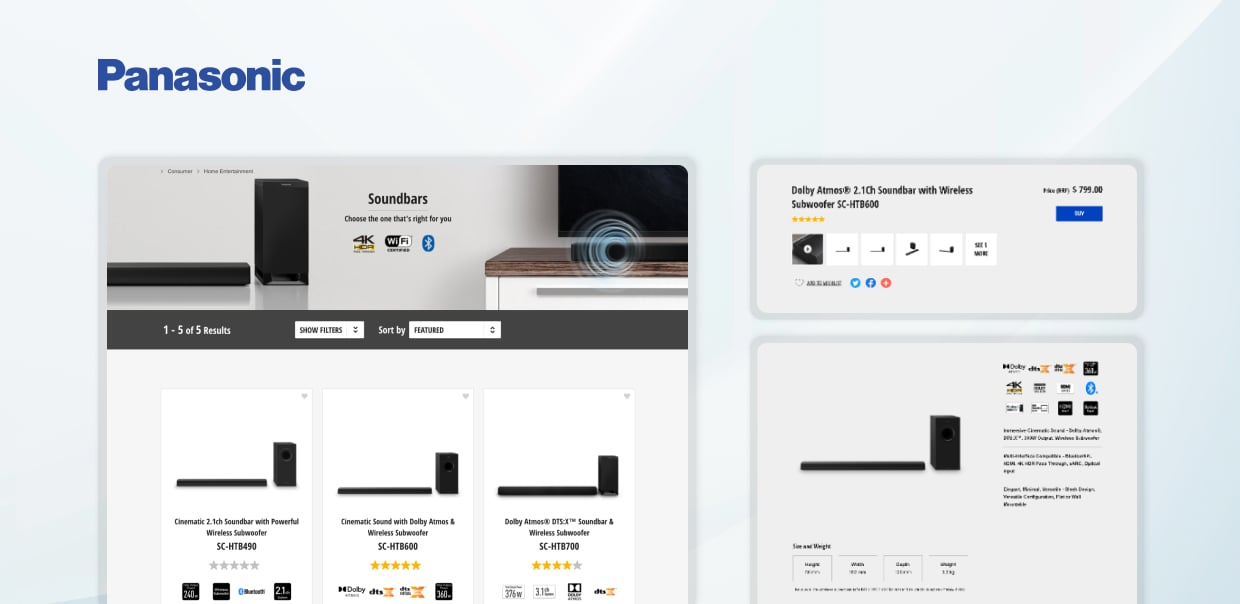 Panasonic Soundbars with Wireless Subwoofers featuring Dolby Atmos and 4K HDR