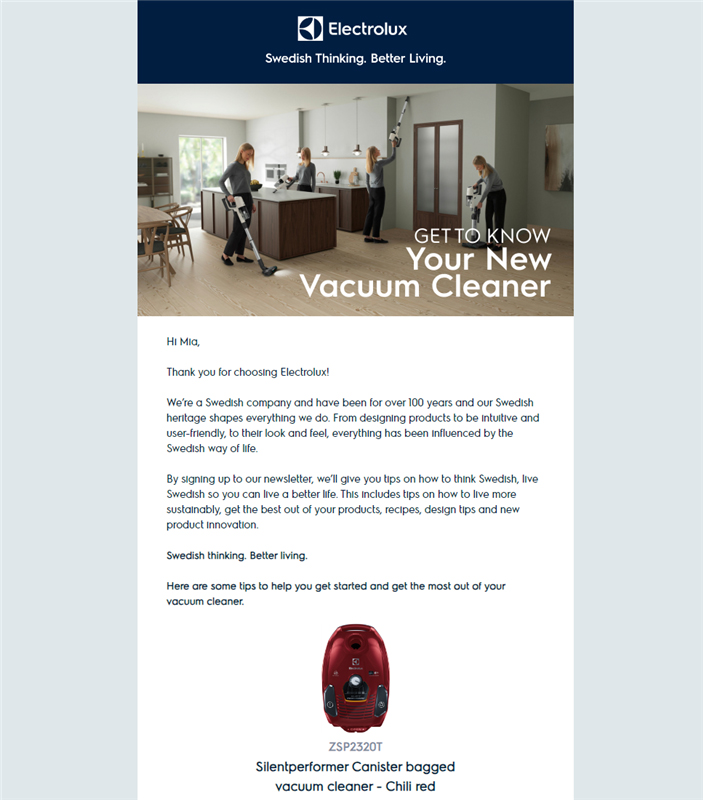  How Electrolux personalized their customer emails.