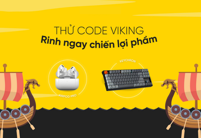 Thα» Code Viking game promotion with AirPods Pro and Keychron keyboard prizes