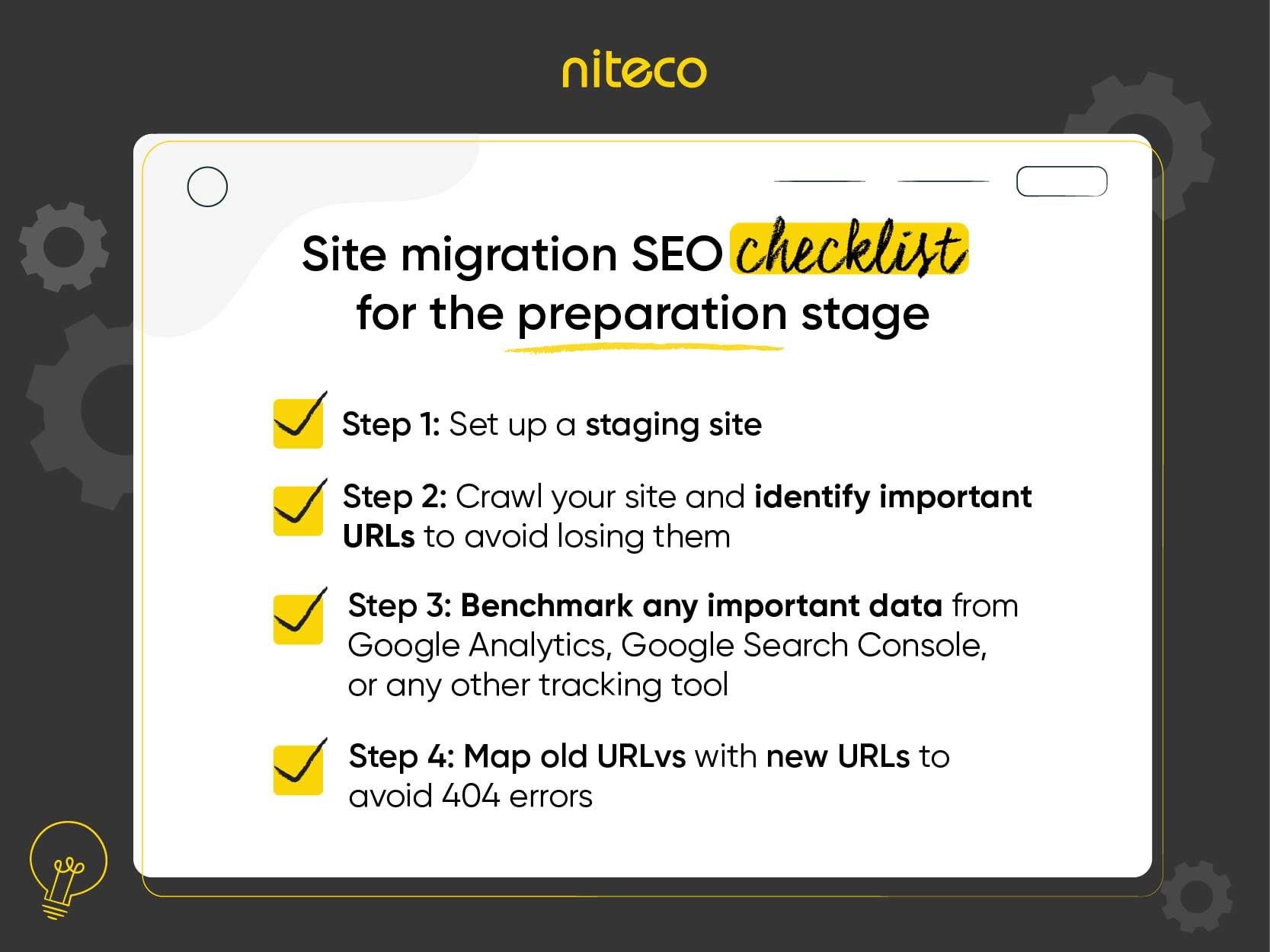 Site migration SEO checklist for the preparation stage
