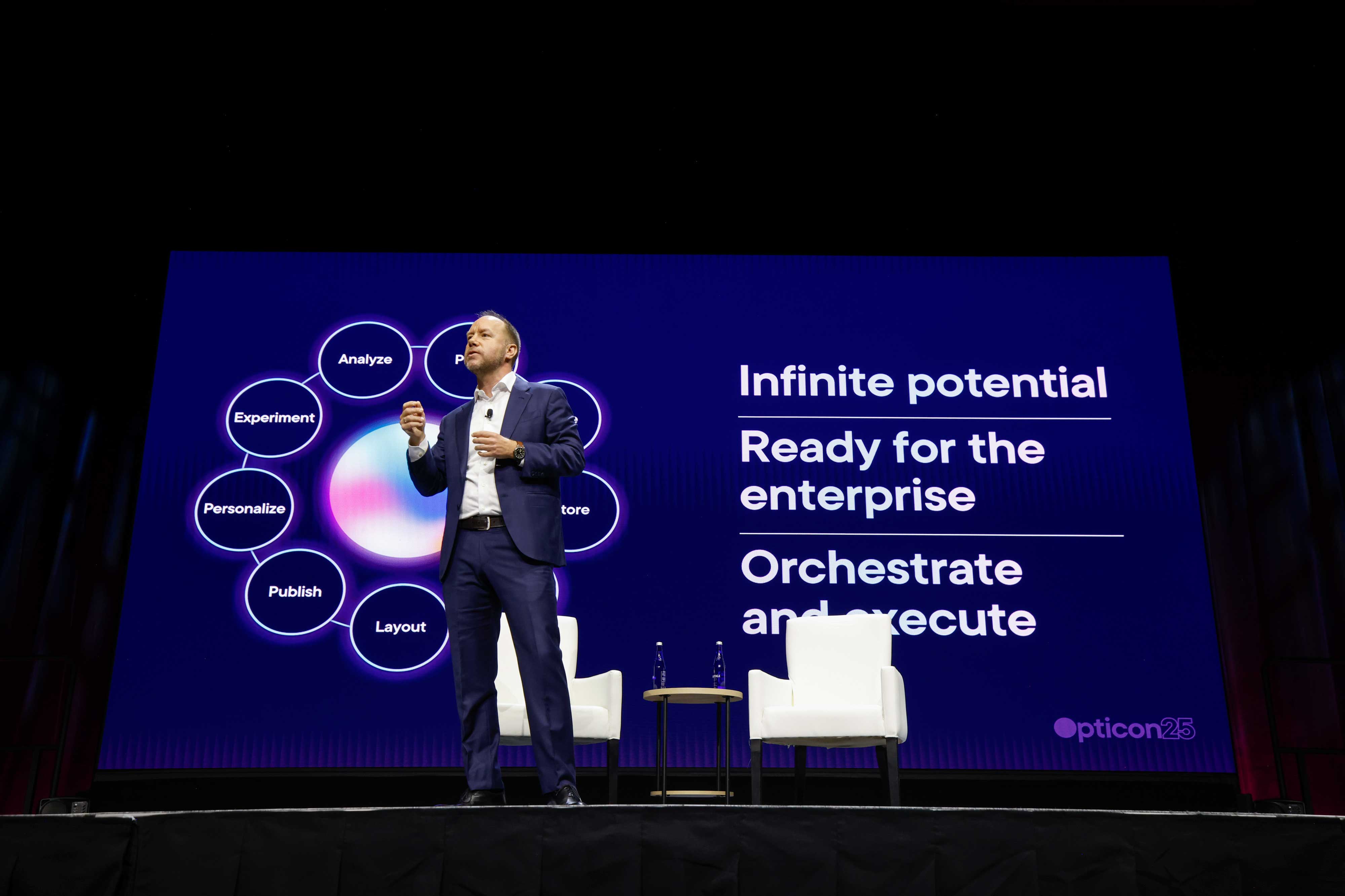 Optimizely's CEO Alex Atzberger provided the vision, announcing a significant redesign of their AI offering Opal