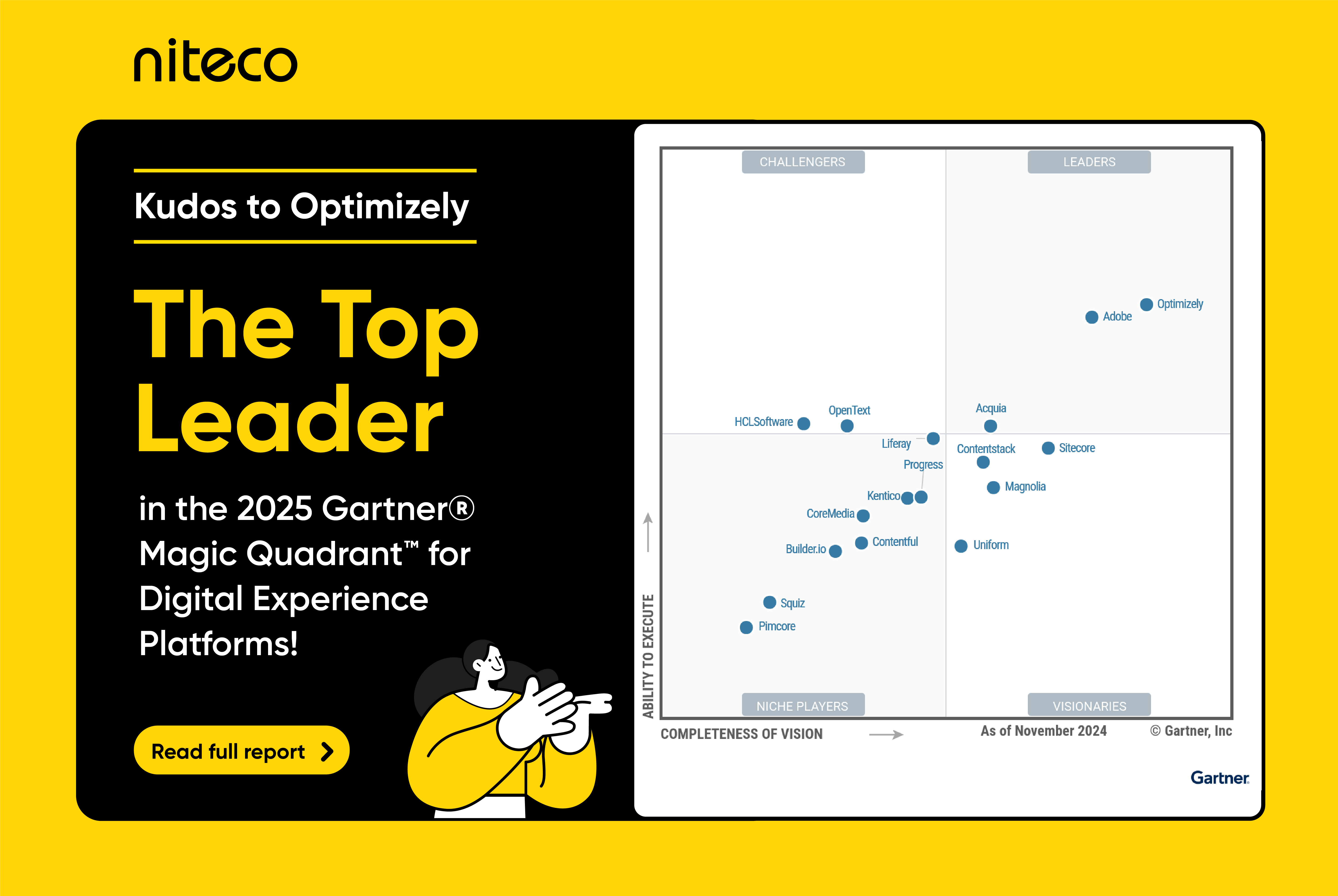 optimizely the top leader in gartner dxp report in 2025