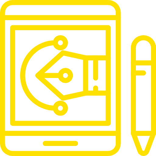 Digital graphic design tablet with stylus for creative drawing tools