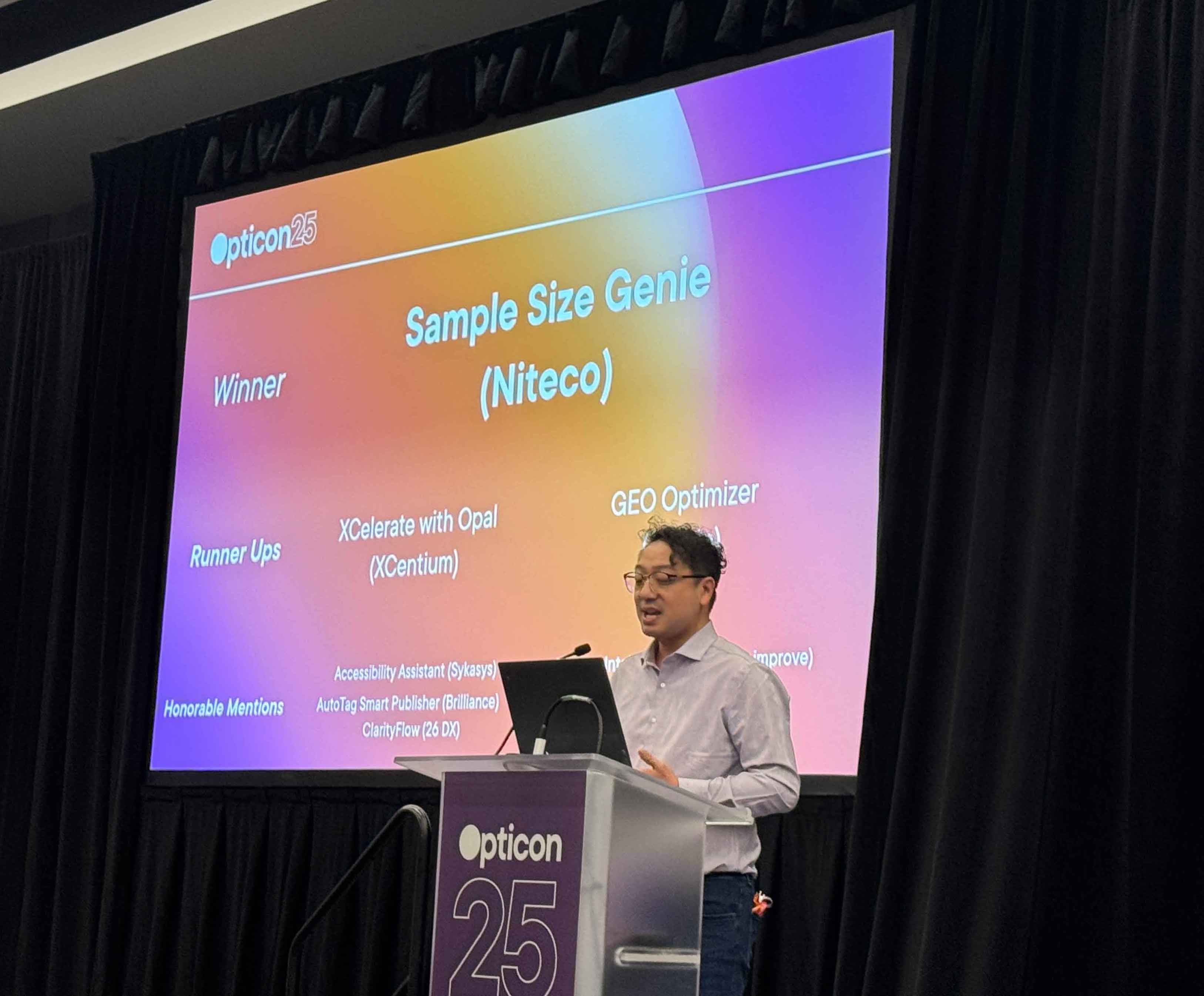 Niteco was named Grand Prize Winner of Optimizely’s Opal Tools Hackathon with our innovation, the Sample Size Genie