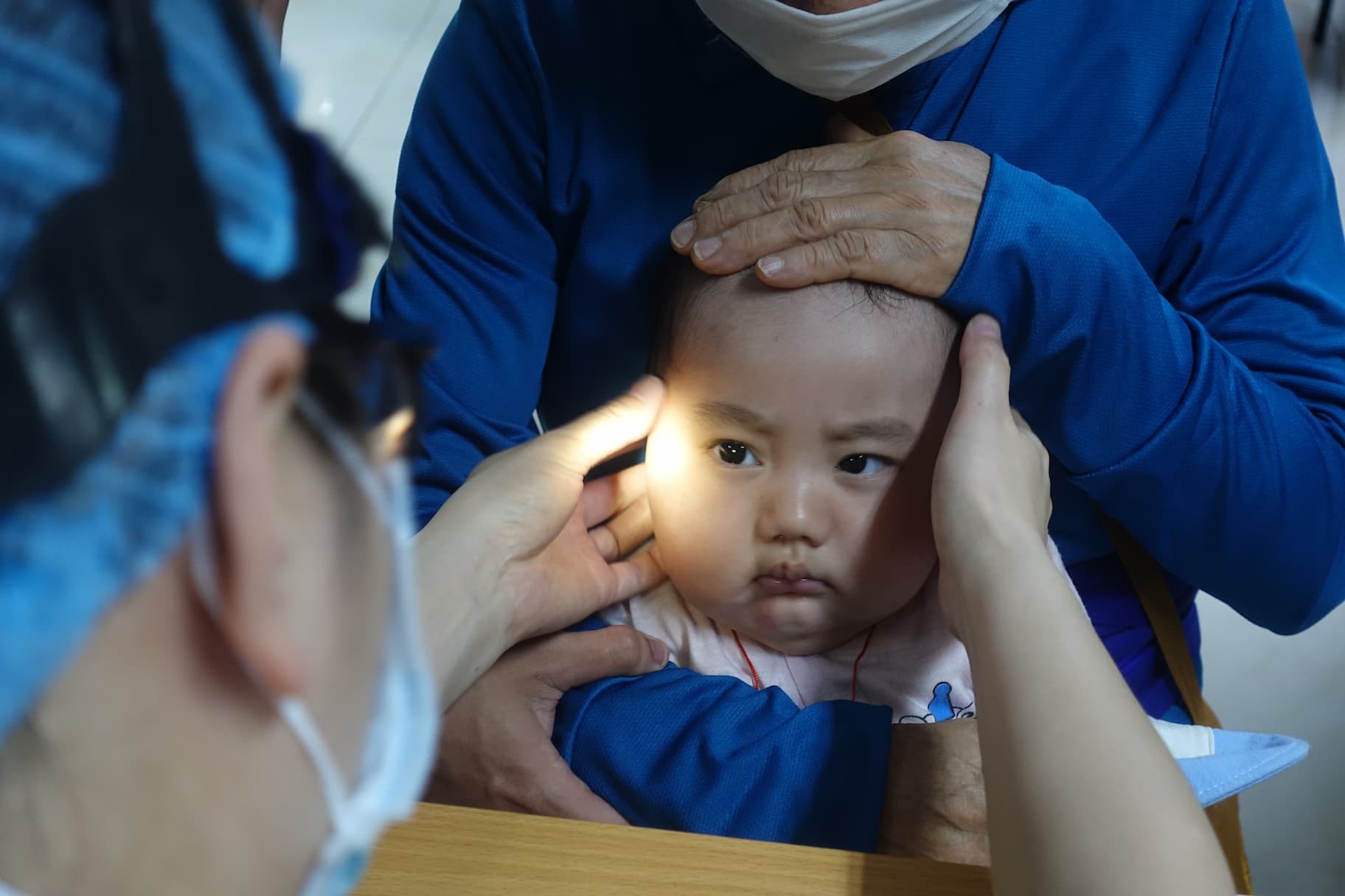 Another child being examined for cleft palate