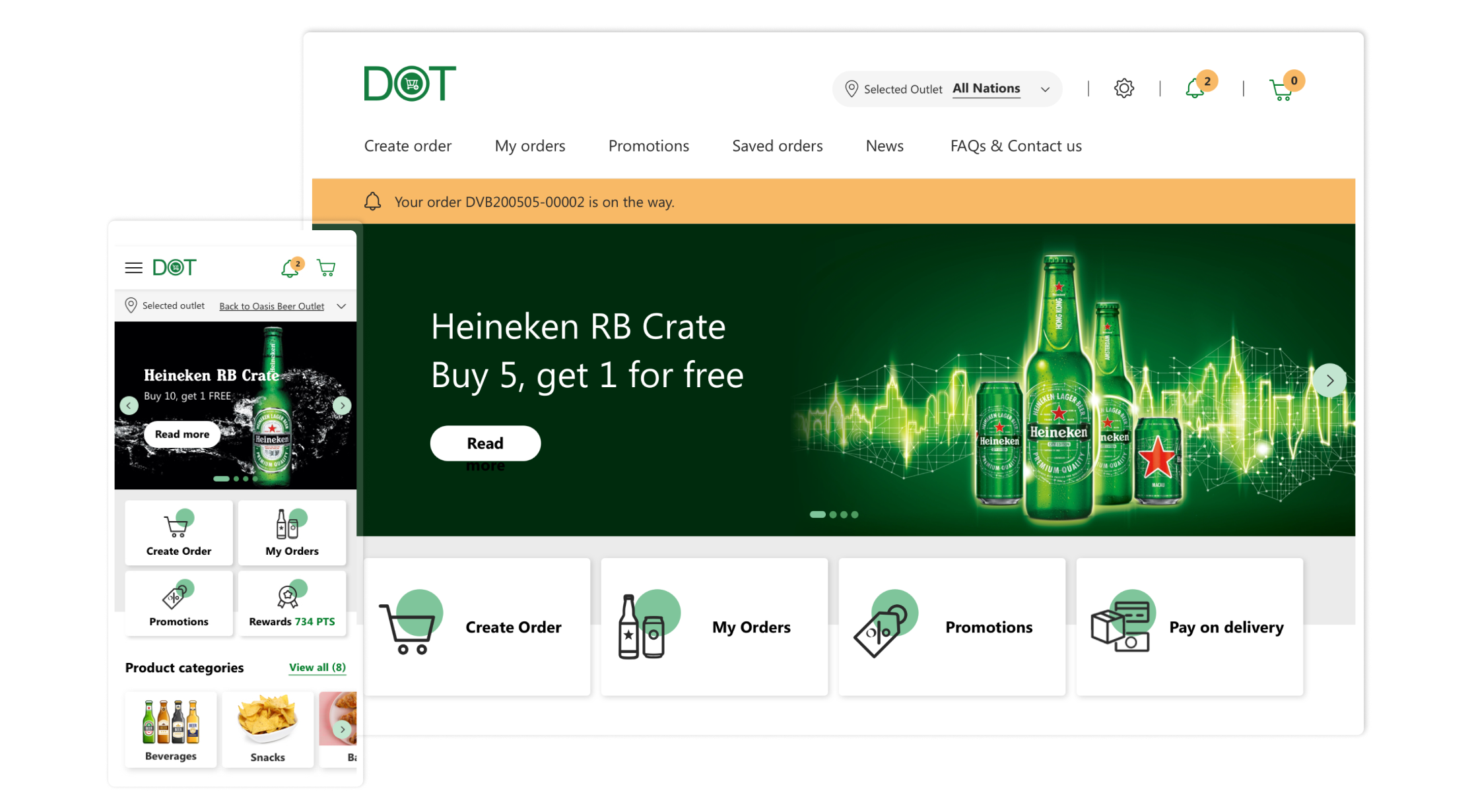 A localized B2B ordering solution for Heineken