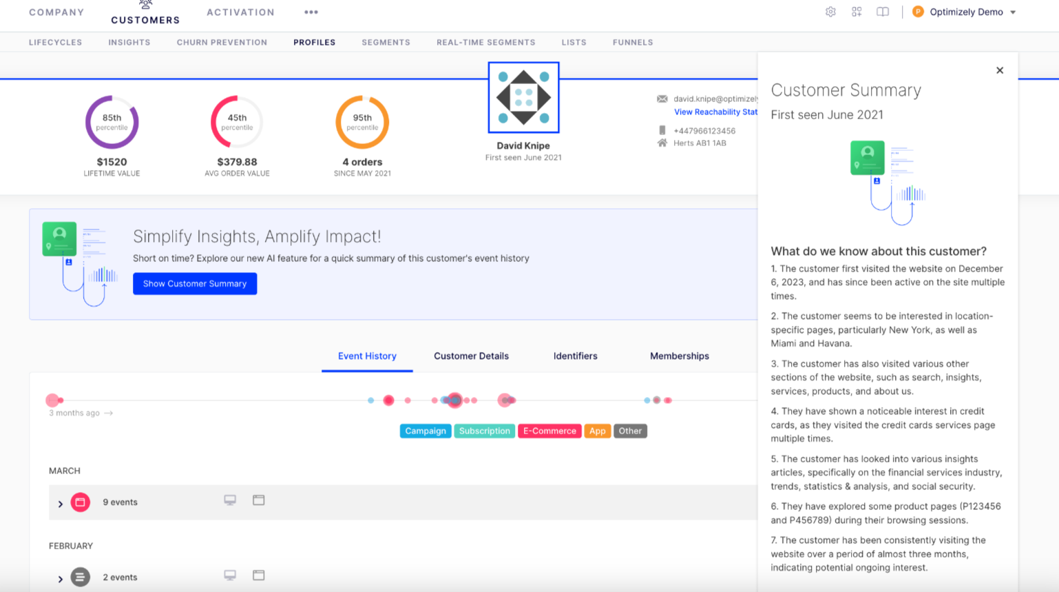 A screenshot of Optimizely Data Platform. 