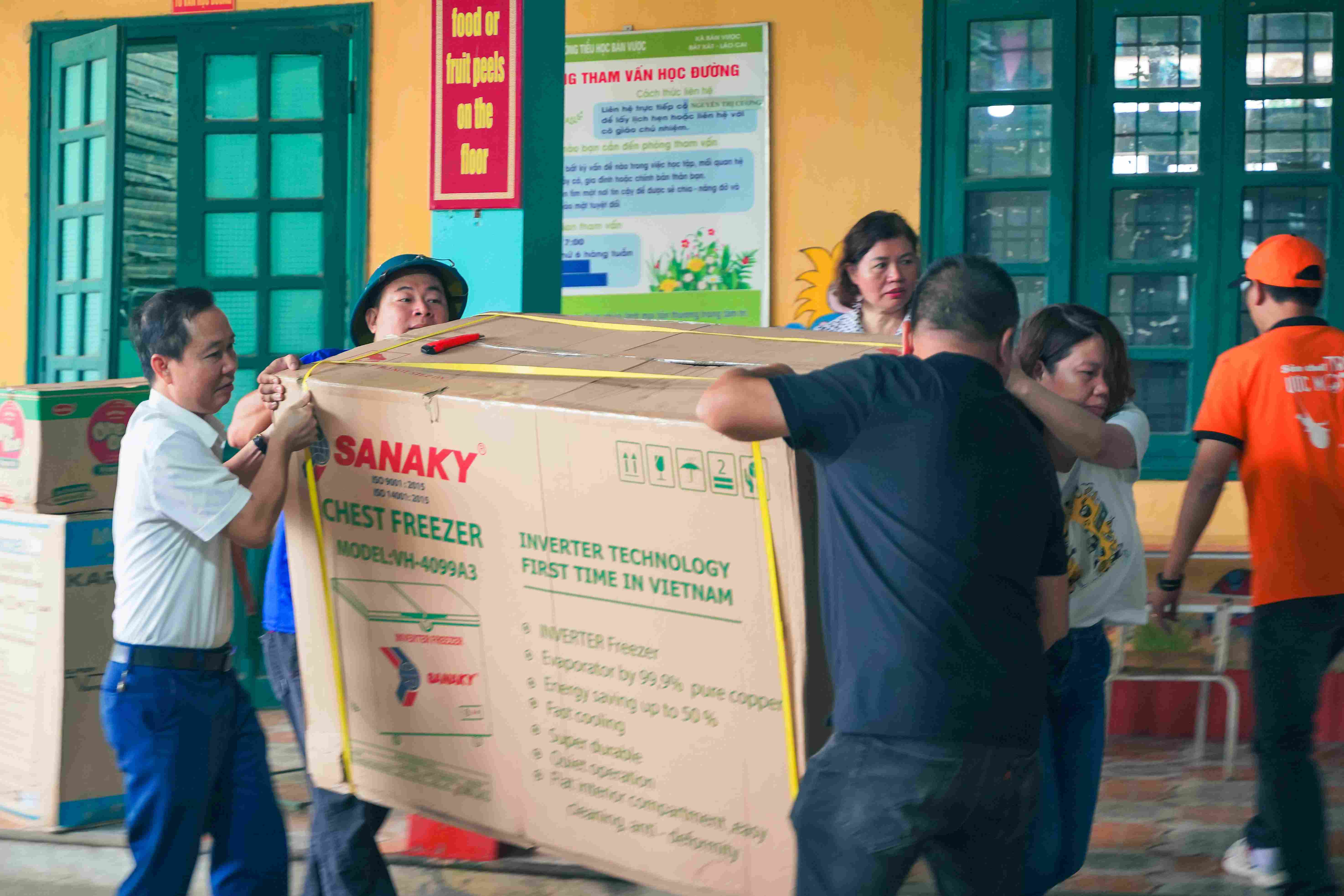 NICEF members organizing donated items