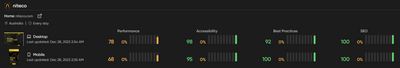 A screenshot of a report from Niteco’s performance audit tool.