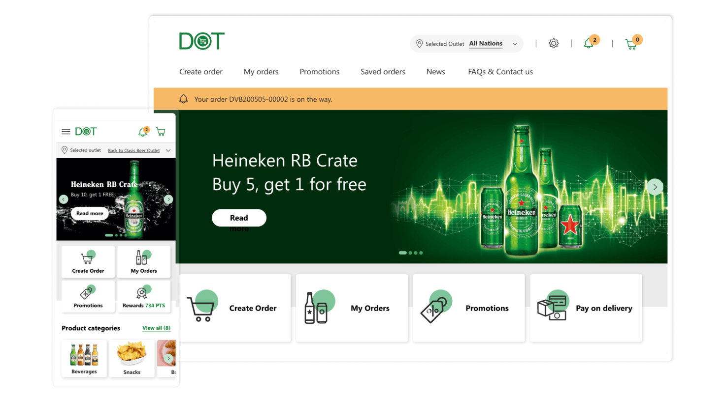 A localized B2B ordering solution for Heineken
