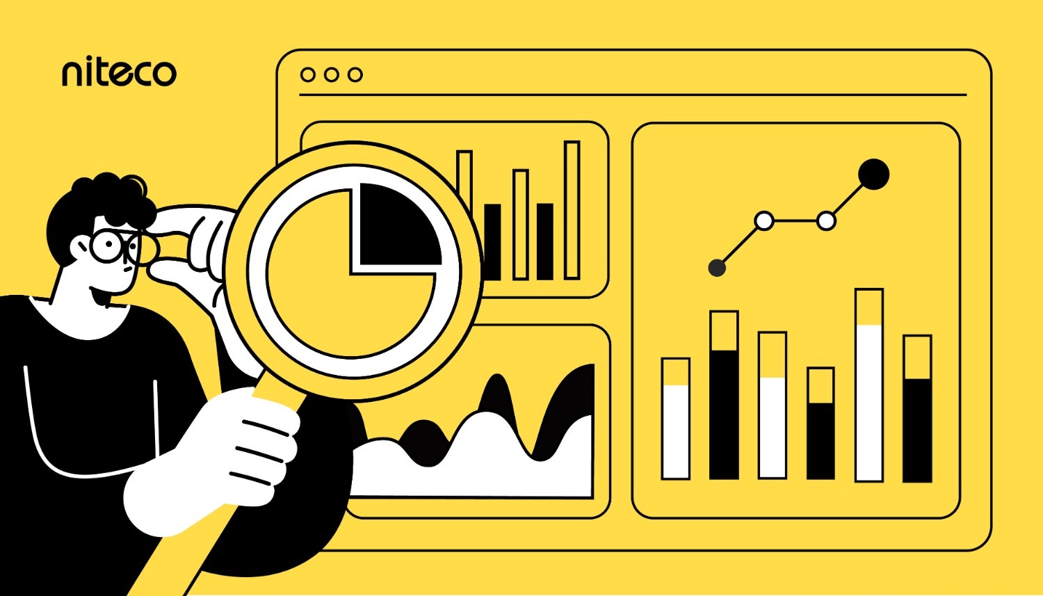 An illustration of a data dashboard in digital marketing 