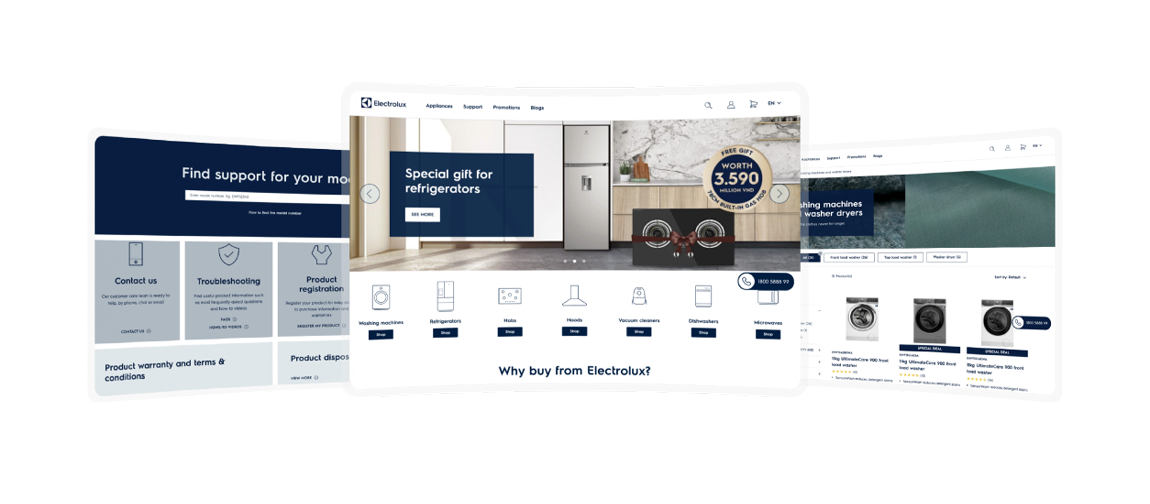 Designing & building an adaptable eCommerce website for Electrolux’s APAC and MEA markets Designing & building an adaptable eCommerce website for Electrolux’s APAC and MEA markets